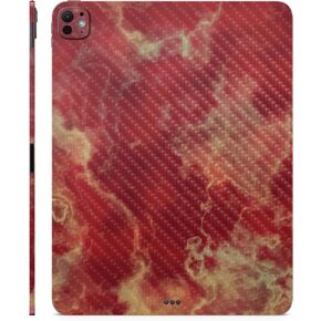Carbon Fiber Skin Compatible with Apple iPad Pro 11 (M4) 2024 - Crimson Marble - Premium 3M Vinyl Protective Decal Cover - Easy to Apply | Crafted in The USA by MightySkins