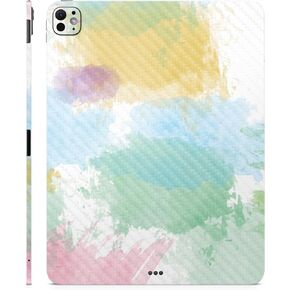 Carbon Fiber Skin Compatible with Apple iPad Pro 13 (M4) 2024 - Watercolor White - Premium 3M Vinyl Protective Decal Cover - Easy to Apply | Crafted in The USA by MightySkins