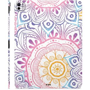 Carbon Fiber Skin Compatible with Apple iPad Pro 13 (M4) 2024 - Vibrant Mandala - Premium 3M Vinyl Protective Decal Cover - Easy to Apply | Crafted in The USA by MightySkins