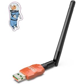 محول بلوتوث طويل المدى من الفئة 1 للكمبيوتر الشخصي، محول بلوتوث QGOO USB للكمبيوتر الشخصي 5.3+EDR، جهاز استقبال بلوتوث دونجل يدعم Windows10/8.1/8/7 (برتقالي-014)