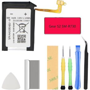 R730 Battery Compatible with Samsung Galaxy Gear S2 Sport SM-R600 & Galaxy Gear S2 SM-R730 & Galaxy Gear S2 Classic SM-R735 Replacement EB-BR730ABE with Professional Repair Tools Kit