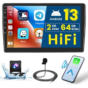 2+64G Android 13 CarPlay راديو ستيريو للسيارة جيب رانجلر JK كومباس جراند شيروكي دودج رام، شاشة لمس عالية الدقة 10.1 بوصة Android Auto، كاميرا احتياطية AHD، وصلة مرآة، GPS، WiFi، FM RDS in Saudi Arabia