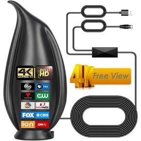 Digital Amplified TV Antenna, 2024 Newest HD Digital TV Antenna Long 460+ Miles Range Reception with Signal Booster, Support 4K 1080P Local Channels and All Old TVs - 16.4FT Coaxial Cable
