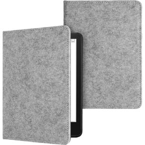 kwmobile Case Compatible with Amazon Kindle Paperwhite 11. Generation 2021 - Felt eReader Cover - Light Grey