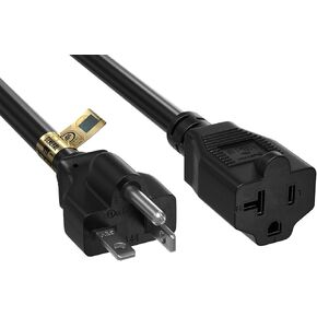 1ft Heavy-Duty NEMA 5-20P to NEMA 5-20R 12 AWG Extension Power Cord