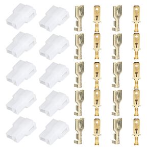 Zerone Radio Power Plug, T-Type 2 Pin Way Electrical Automotive Wire Connector Male Female Socket Plug and Pin Header Crimp Wire Terminals Kit Fit for Kenwood for Yaesu Car FT-7800R FT-8800R FT-8900R