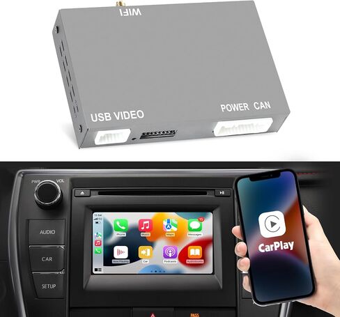 صندوق ذكي لاستقبال السيارات اللاسلكي CarPlay & Android لسيارة Toyota Touch2 & Entune2.0 2014-2019 مجموعة التحديثية للواجهة لـ Corolla/Prius/RAV4/Highlander/Sienna/Tacoma/Yaris/Avalon/Tundra/Verso/Camry in Kuwait