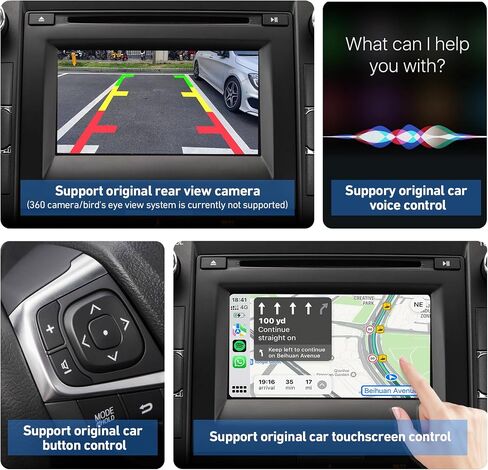 صندوق ذكي لاستقبال السيارات اللاسلكي CarPlay & Android لسيارة Toyota Touch2 & Entune2.0 2014-2019 مجموعة التحديثية للواجهة لـ Corolla/Prius/RAV4/Highlander/Sienna/Tacoma/Yaris/Avalon/Tundra/Verso/Camry in Kuwait