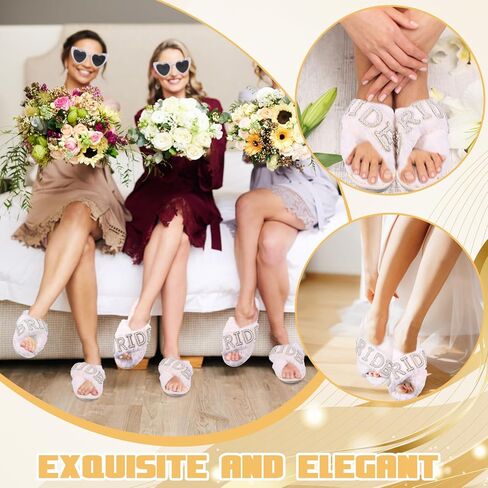 تشتمل مجموعة هدايا Bride To Be على شباشب ناعمة من حجر الراين وحروف BRIDE Bride وحقيبة مكياج العروس الشفافة ونظارات شمسية على شكل قلب أبيض لأحذية يوم الزفاف، وهدايا حفل الزفاف، وهدية العازبة in Kuwait