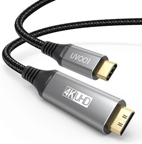 كابل USB C إلى Mini HDMI بطول 3 أقدام، سلك 4K USB من النوع C إلى Mini HDMI 2.0 عالي السرعة (4K@30 هرتز، 2K@60 هرتز، 1080P، HDR، ثلاثي الأبعاد، ARC) للشاشة المحمولة، MacBook، الكمبيوتر المحمول، iPhone 15/Pro/ ماكس، جالاكسي 24/23، آيباد برو in Kuwait