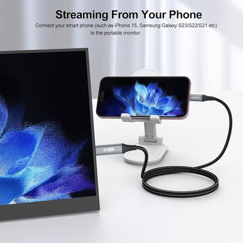 كابل USB C إلى Mini HDMI بطول 3 أقدام، سلك 4K USB من النوع C إلى Mini HDMI 2.0 عالي السرعة (4K@30 هرتز، 2K@60 هرتز، 1080P، HDR، ثلاثي الأبعاد، ARC) للشاشة المحمولة، MacBook، الكمبيوتر المحمول، iPhone 15/Pro/ ماكس، جالاكسي 24/23، آيباد برو in Kuwait