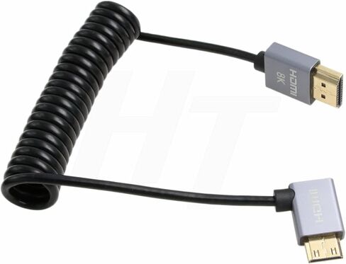Mini HDMI to HDMI 8K 4K60p Cable for Canon EOS R RP XA70 6D Mark II 5D Mark IV Camera ATOMOS Ninja V SmallHD Ultra Monitor, Rigth Angle Type A C HDMI 2.1 Red 50cm in Saudi Arabia