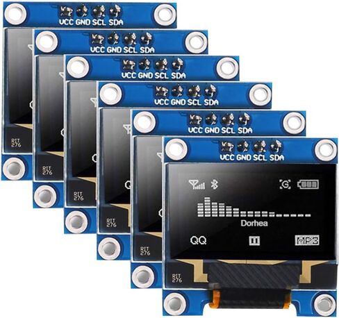 6PCS 0.96’’ OLED Display Module 12864 128x64 Pixel LCD White Light SSD1306 Driver Board I2C Serial 0.96 inch IIC Chip 4 Pin Self-Luminous Display Board Compatible with Raspberry Pi in Saudi Arabia