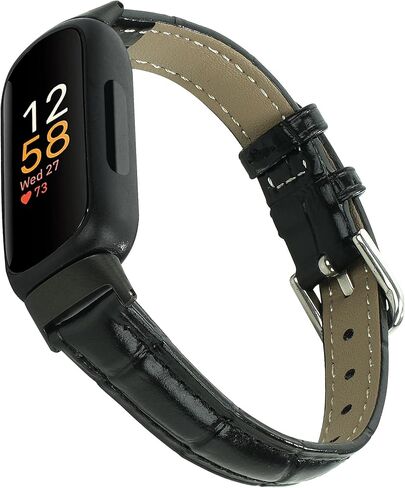 أحزمة جلدية أصلية متوافقة مع Fitbit Inspire 3 أحزمة رياضية ناعمة قابلة للتعديل وأساور معصم بديلة للنساء والرجال in Kuwait