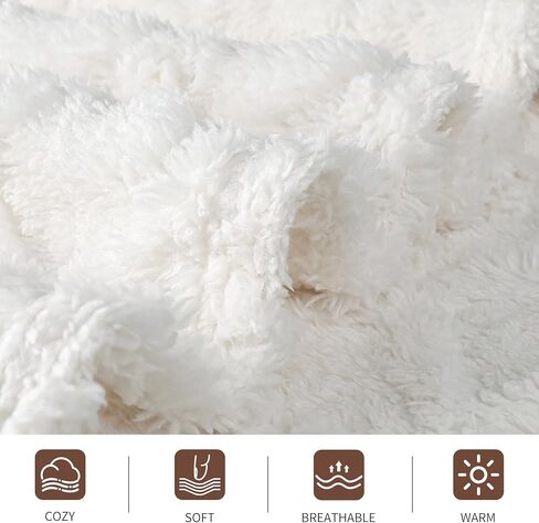 Baby Blanket for Boys Girls - Fuzzy Super Soft Cozy Warm Fleece Blanket Baby Size for All Season Use, Lightweight Breathable Plush Blanket for Baby Showers Sleeping (White, 30"×40") in Saudi Arabia
