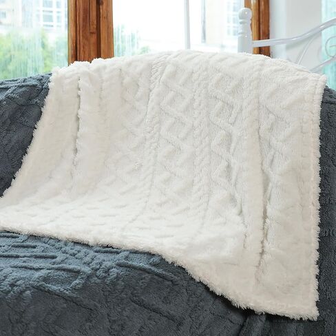 Baby Blanket for Boys Girls - Fuzzy Super Soft Cozy Warm Fleece Blanket Baby Size for All Season Use, Lightweight Breathable Plush Blanket for Baby Showers Sleeping (White, 30"×40") in Saudi Arabia