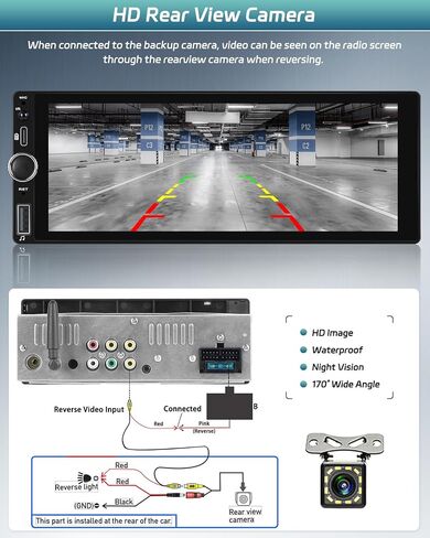 Wireless Carplay Single Din Radio with Android Auto, 6.86" Touch Screen Car Stereo with Bluetooth, SWC, Backup Camera, Mirror Link, FM/RDS, Fast Charging, USB Input in Saudi Arabia