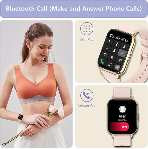 Smart Watch for Women,1.85"HD Smartwatch for Android & iPhone with 100 Sport modes,Fitness Watch with Bluetooth Call (Answer/Make), Fitness Tracker Heart Rate Sleep Monitor,Waterproof Women's Watch in Saudi Arabia