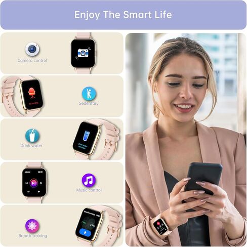 Smart Watch for Women,1.85"HD Smartwatch for Android & iPhone with 100 Sport modes,Fitness Watch with Bluetooth Call (Answer/Make), Fitness Tracker Heart Rate Sleep Monitor,Waterproof Women's Watch in Saudi Arabia
