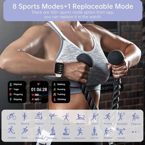 Smart Watch for Women,1.85"HD Smartwatch for Android & iPhone with 100 Sport modes,Fitness Watch with Bluetooth Call (Answer/Make), Fitness Tracker Heart Rate Sleep Monitor,Waterproof Women's Watch in Saudi Arabia