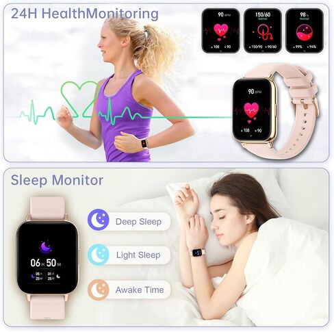 Smart Watch for Women,1.85"HD Smartwatch for Android & iPhone with 100 Sport modes,Fitness Watch with Bluetooth Call (Answer/Make), Fitness Tracker Heart Rate Sleep Monitor,Waterproof Women's Watch in Saudi Arabia