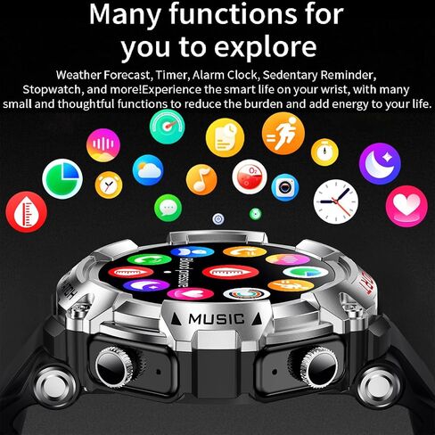 Smart Watch with Earbuds, 1.52-inch AMDLED Screen, 8763EW Chip, Sport Watch, Bluetooth Message Notification, Answer/Dial Calls, Spanish Language Support in Saudi Arabia