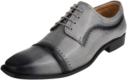 LIBERTYZENO Mens Animal Print Genuine Leather Lace Up Oxford Dress Shoes in Kuwait