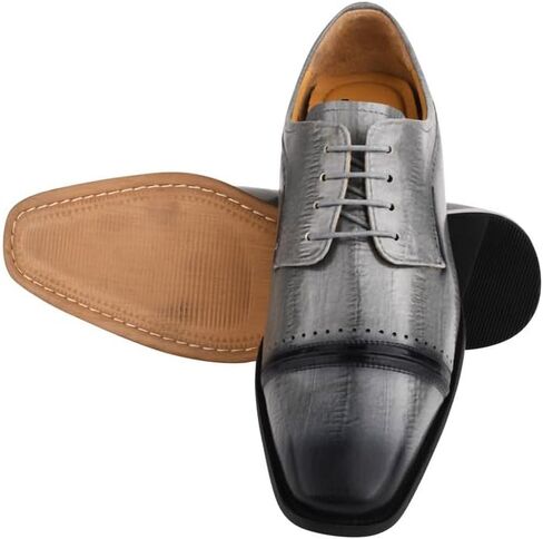 LIBERTYZENO Mens Animal Print Genuine Leather Lace Up Oxford Dress Shoes in Kuwait