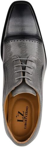 LIBERTYZENO Mens Animal Print Genuine Leather Lace Up Oxford Dress Shoes in Kuwait