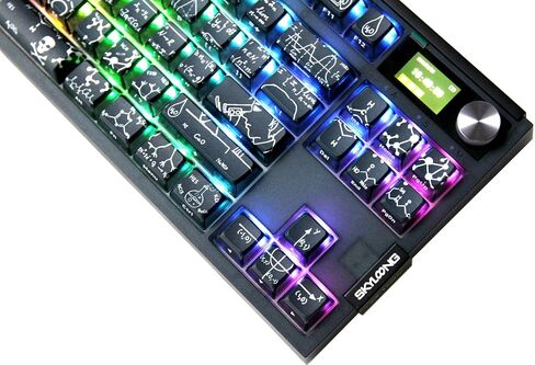 Glacier Skyloong GK87 Pro Youth TKL Layout لاسلكي/سلكي قابل للفصل USB-C لوحة مفاتيح ميكانيكية قابلة للتبديل السريع مع شاشة عرض صغيرة ومقبض، شريط مساحة منفصل متوافق (عالم) in Kuwait