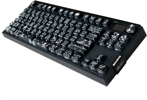 Glacier Skyloong GK87 Pro Youth TKL Layout لاسلكي/سلكي قابل للفصل USB-C لوحة مفاتيح ميكانيكية قابلة للتبديل السريع مع شاشة عرض صغيرة ومقبض، شريط مساحة منفصل متوافق (عالم) in Kuwait