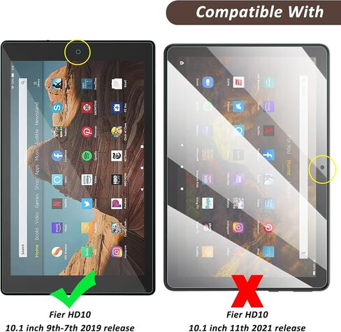 2-Pack Tempered Glass Screen Protector for Amazon Fire HD 10 Tablet 10.1" (7th / 9th Generation, 2017/2019 Release), Tempered Glass Film,Not fit Fire HD 10 2021 Version in Saudi Arabia