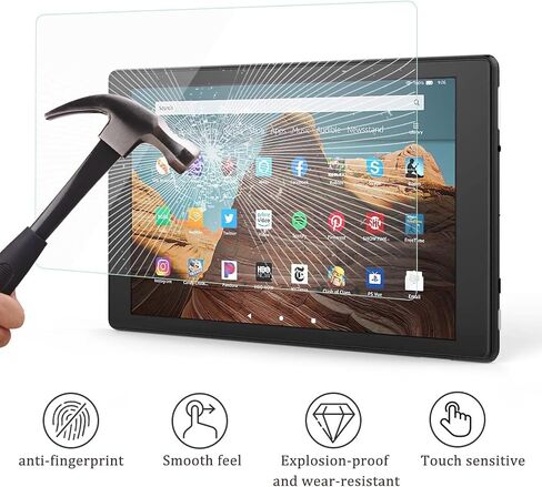 2-Pack Tempered Glass Screen Protector for Amazon Fire HD 10 Tablet 10.1" (7th / 9th Generation, 2017/2019 Release), Tempered Glass Film,Not fit Fire HD 10 2021 Version in Saudi Arabia