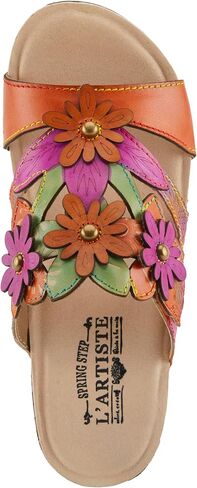 Spring Step L'Artiste Women's LAVONDA - Hand-Painted Floral Sandals with Padded Footbed in Saudi Arabia