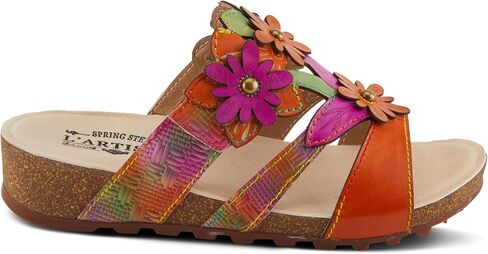 Spring Step L'Artiste Women's LAVONDA - Hand-Painted Floral Sandals with Padded Footbed in Saudi Arabia