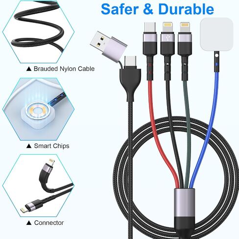 New Watch Charger for Apple Watch/iPhone/Airpods, 4 in 2 USB C Fast Watch Charger Cable iWatch Charging Cable for iWatch Series 3/4/5/6/7/8/SE/Ultra Portable Charger Cord 6FT in Saudi Arabia