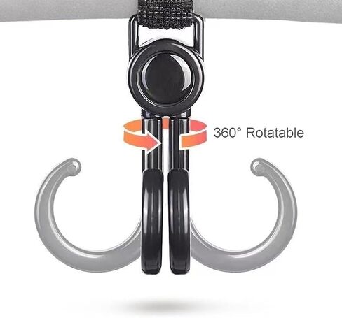 Adjustable Stroller Hook Hanger, Storage Hook Clip for Indoor and Outdoor Hanging Shopping Dressing and Diaper Bag, 6Pcs in Saudi Arabia