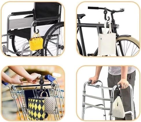 Adjustable Stroller Hook Hanger, Storage Hook Clip for Indoor and Outdoor Hanging Shopping Dressing and Diaper Bag, 6Pcs in Saudi Arabia