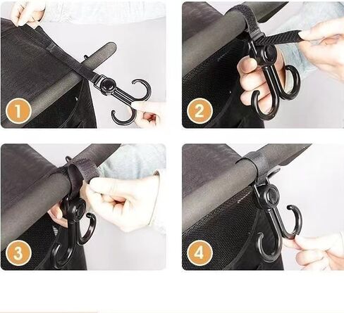 Adjustable Stroller Hook Hanger, Storage Hook Clip for Indoor and Outdoor Hanging Shopping Dressing and Diaper Bag, 6Pcs in Saudi Arabia
