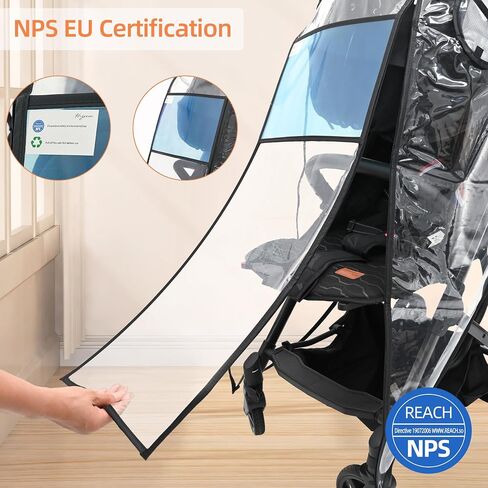 Stroller Rain Cover-Nylon Webbing Stroller Rain Cover Universal, with Mesh Ventilation Holes Lightweight Stroller Cover, Waterproof Windproof Baby Travel Gear, for Most Standard Size Strollers in Saudi Arabia