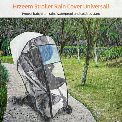 Stroller Rain Cover-Nylon Webbing Stroller Rain Cover Universal, with Mesh Ventilation Holes Lightweight Stroller Cover, Waterproof Windproof Baby Travel Gear, for Most Standard Size Strollers in Saudi Arabia