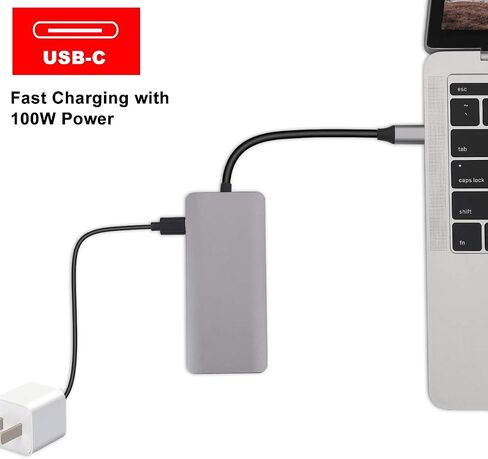 موزع USB C، محول متعدد المنافذ 9 في 1 USB 3.0، قاعدة جيجابت إيثرنت 100 وات PD 4K HDMI متوافقة مع أجهزة Macbook Pro/Air وChromebook وDell XPS وHP وأجهزة النوع C in Kuwait