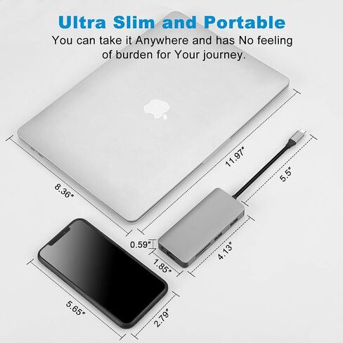 موزع USB C، محول متعدد المنافذ 9 في 1 USB 3.0، قاعدة جيجابت إيثرنت 100 وات PD 4K HDMI متوافقة مع أجهزة Macbook Pro/Air وChromebook وDell XPS وHP وأجهزة النوع C in Kuwait