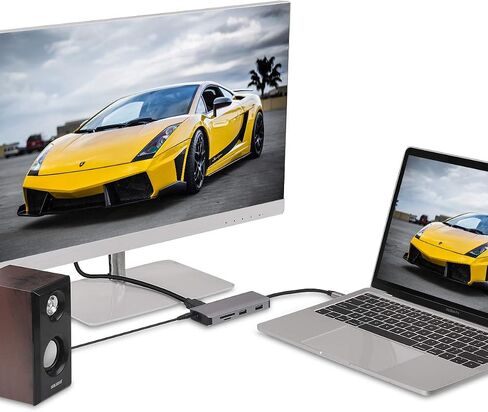 موزع USB C، محول متعدد المنافذ 9 في 1 USB 3.0، قاعدة جيجابت إيثرنت 100 وات PD 4K HDMI متوافقة مع أجهزة Macbook Pro/Air وChromebook وDell XPS وHP وأجهزة النوع C in Kuwait