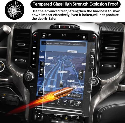 12 Inch Navigator Screen Protector for Dodge Ram 2019 2020 2021 2022 2023 2024 1500 2500 3500, New HD Clear Navigation Screen Protector Accessories, Anti-Scratch Tempered Glass Film in Saudi Arabia
