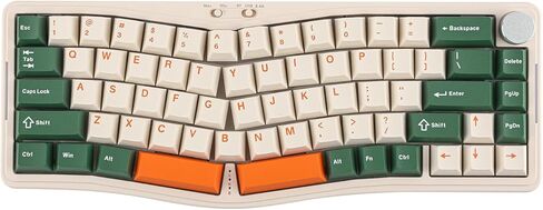 Ajazz AKS068 Pro 68 مفتاحًا Alice-Layout VIA لوحة مفاتيح ميكانيكية قابلة للبرمجة، BT5.1/2.4 جيجا هرتز/Type-C وضع ثلاثي، مع مقبض معدني، بطارية 3000 مللي أمبير في الساعة، مصابيح خلفية RGB لجهاز Mac/Win (أخضر) in Saudi Arabia