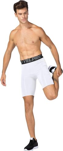 Queerier Mens Compression Shorts 3 Pack Spandex Running Shorts Sports Workout Base Layer Underwear Athletic Shorts in Kuwait