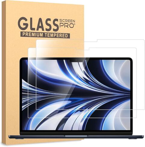 2 Pack 13.6 inch Tempered Glass Screen Protector for 2023 2022 MacBook Air M2 13.6" (A2681), MacBook Air 13 M2 Max/Pro Chip Screen Protector [9H Hardness Tempered Glass] in Kuwait