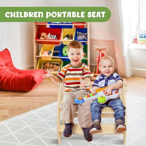 مقعد قابل للطي لطفلين صغيرين/توأم، مقعد للأطفال بخطوة واسعة 22.7 بوصة، مقابض أمان، شرائط مضادة للانزلاق، مقعد للأطفال الصغار لحوض الحمام، المرحاض، مقعد خشبي للمطبخ بخطوتين in Kuwait
