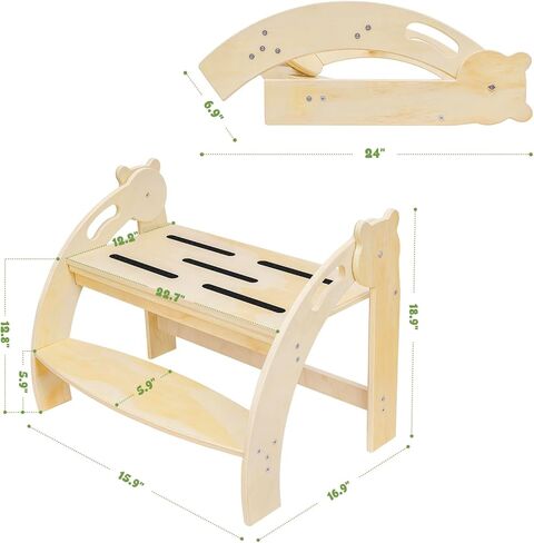 مقعد قابل للطي لطفلين صغيرين/توأم، مقعد للأطفال بخطوة واسعة 22.7 بوصة، مقابض أمان، شرائط مضادة للانزلاق، مقعد للأطفال الصغار لحوض الحمام، المرحاض، مقعد خشبي للمطبخ بخطوتين in Kuwait